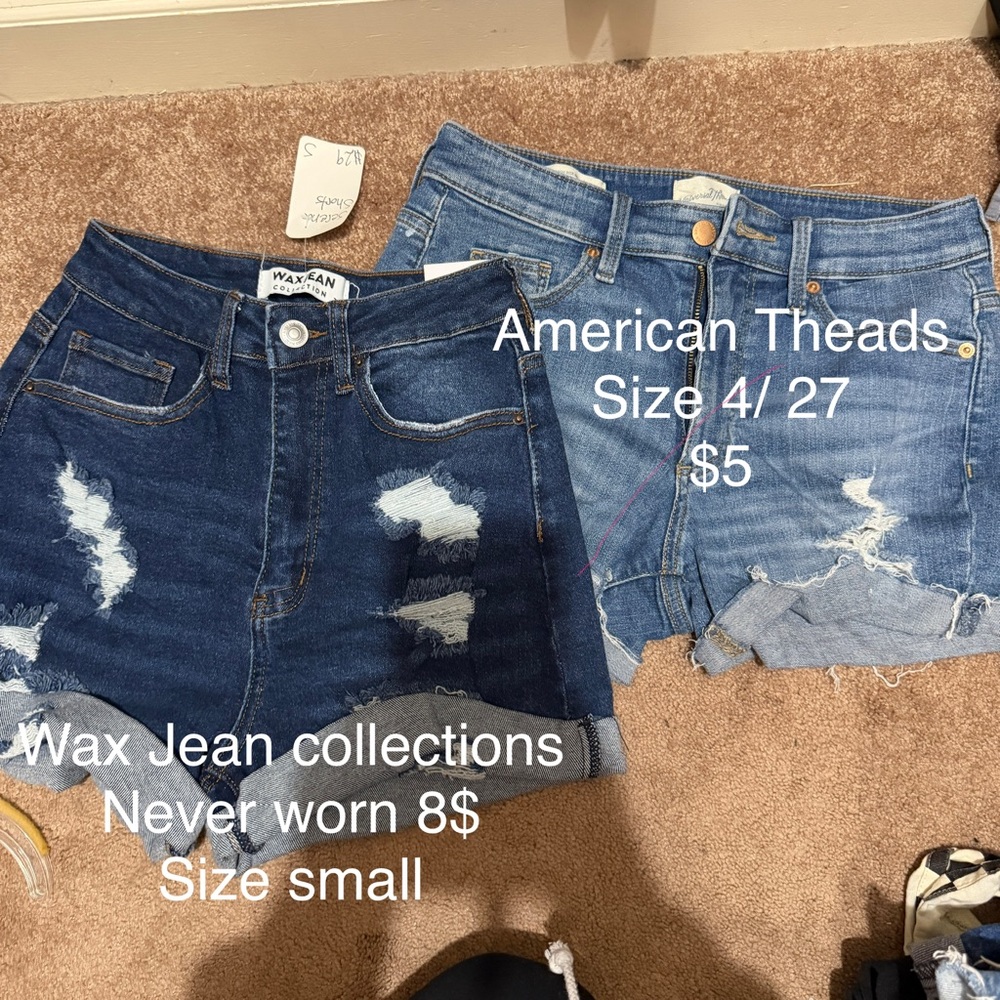 Wax Jean Blue Distressed Jean Shorts